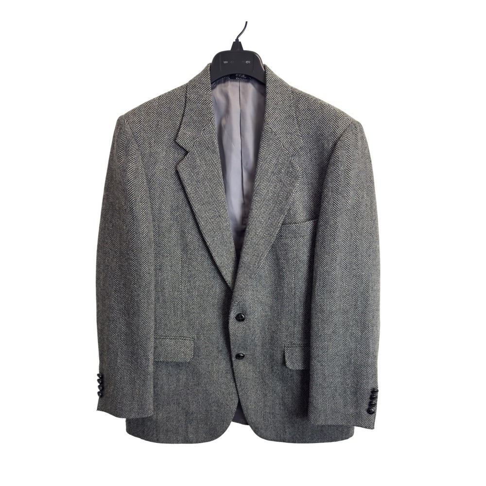 Joe Namath‎ Signature Collection Mens Grey Herringbone Wool Blend Blazer 42R